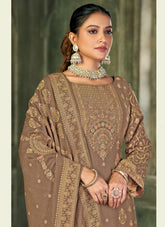Beige colour salwar suit looking so attractive